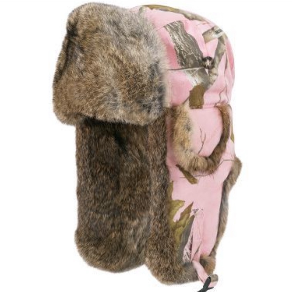 Mad Bomber Pink Camo Fur Lined Hat